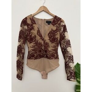 Stylestalker Kimmy floral mesh  Floral Vneck Bodysuit